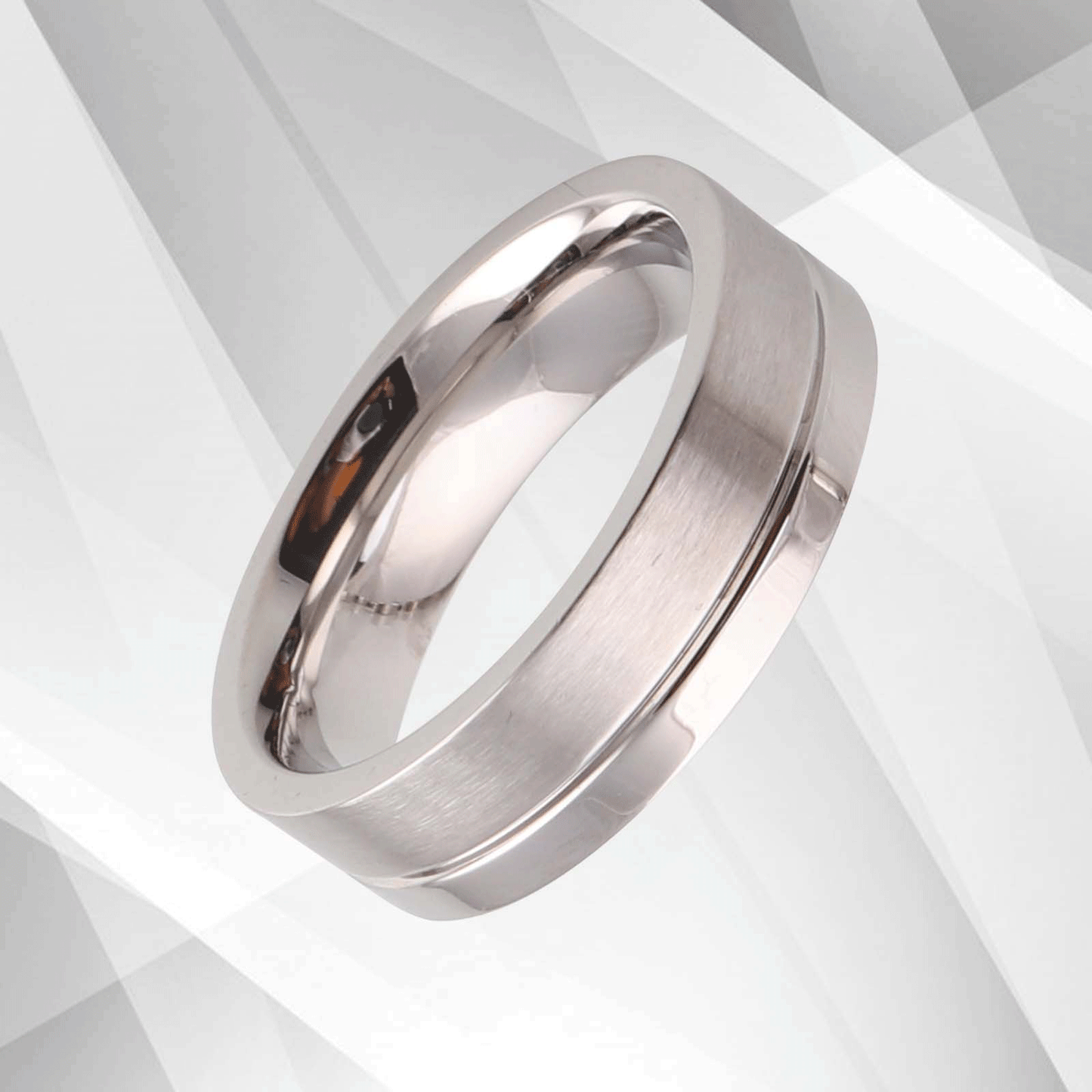 Men’s Titanium Flat Shape Band Ring