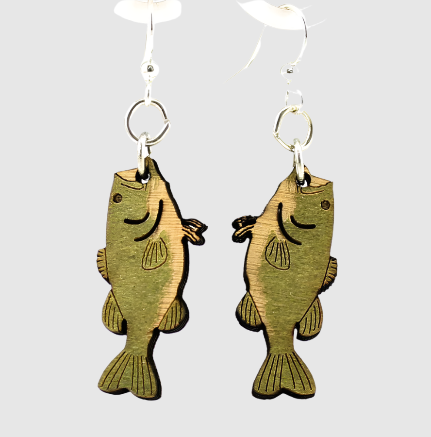 Bass Fish Earrings # 1188