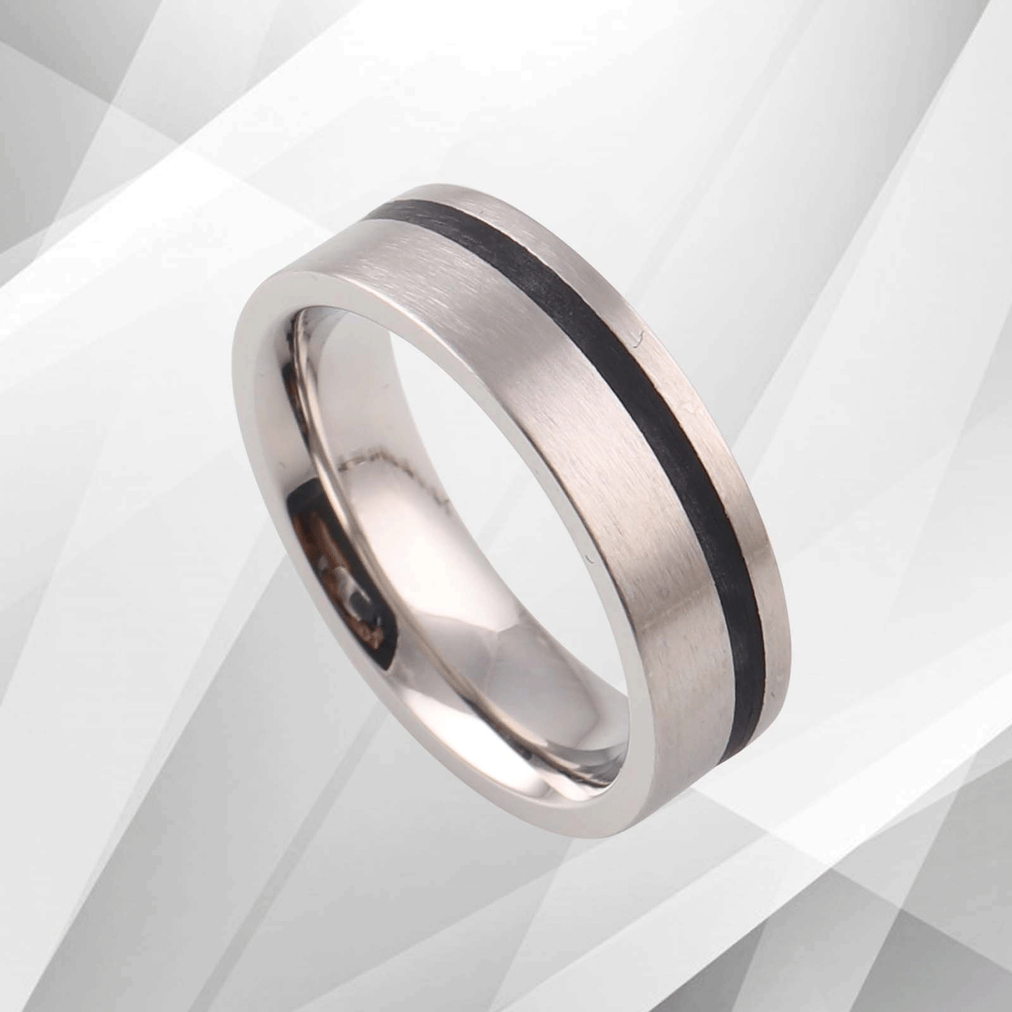 Men's Flat Titanium Wedding Anniversary Band Ring