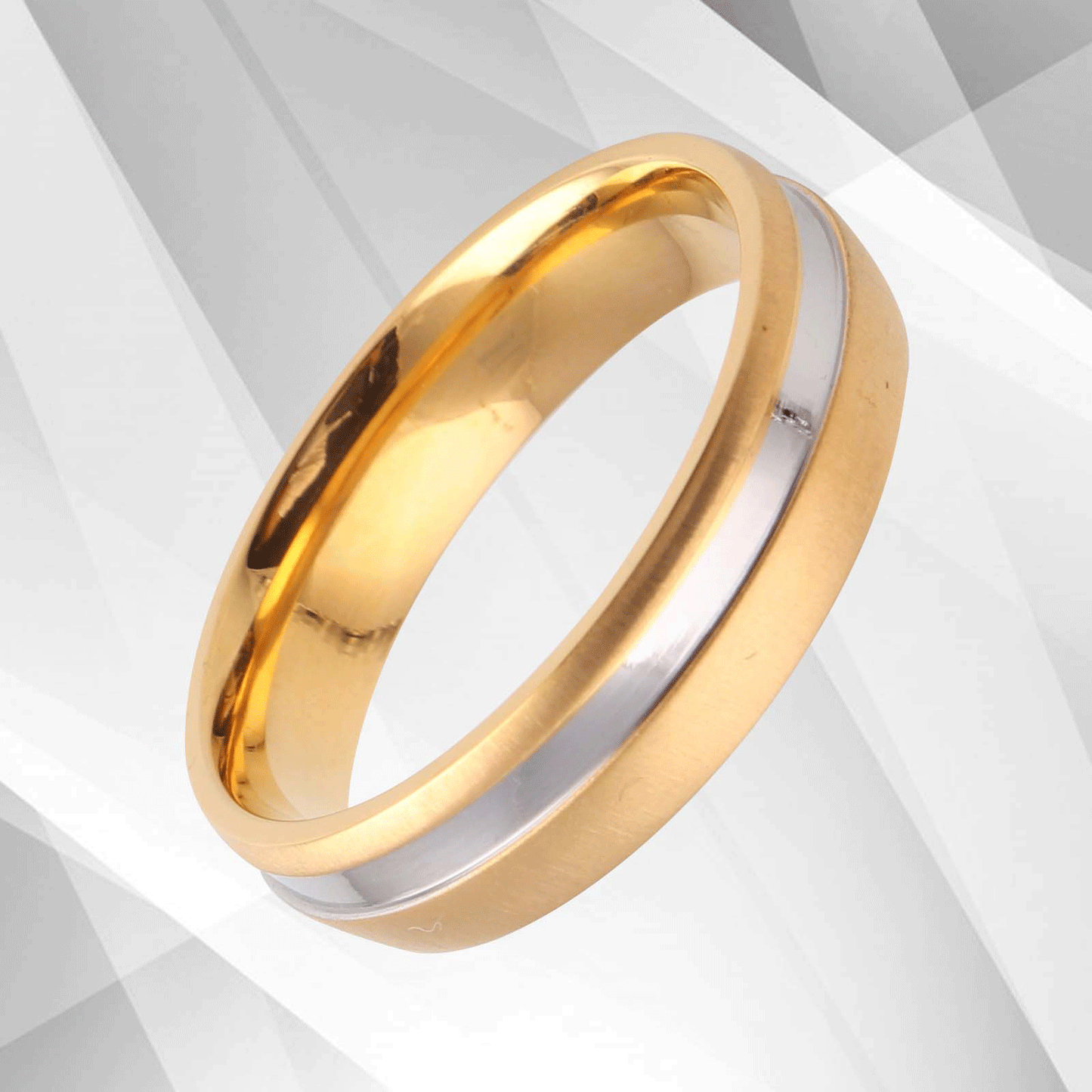 6mm Mens Titanium Engagement Wedding Anniversary Band Ring 18Ct White