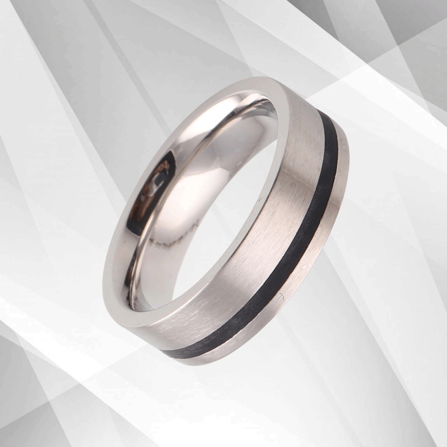 Men's Flat Titanium Wedding Anniversary Band Ring