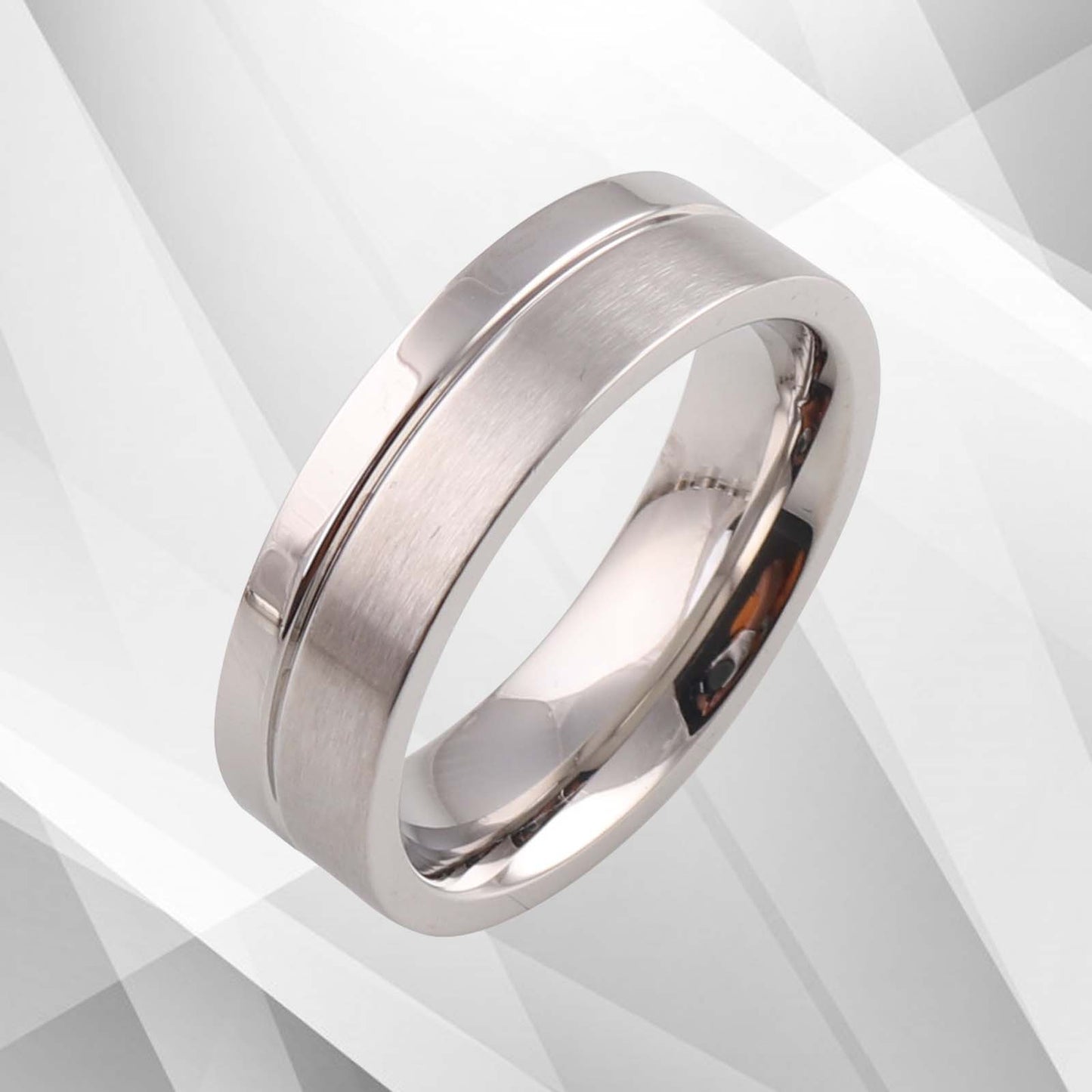 Men’s Titanium Flat Shape Band Ring