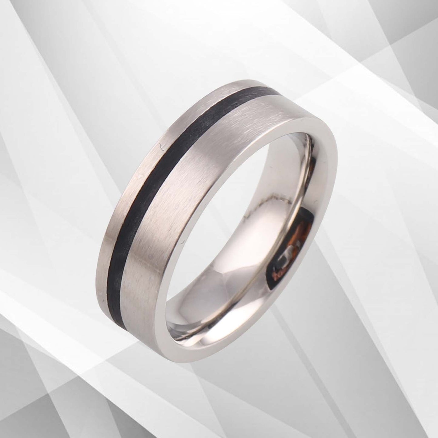 Men's Flat Titanium Wedding Anniversary Band Ring