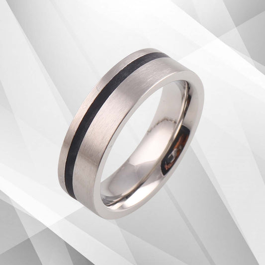 Men's Flat Tungsten Band Ring