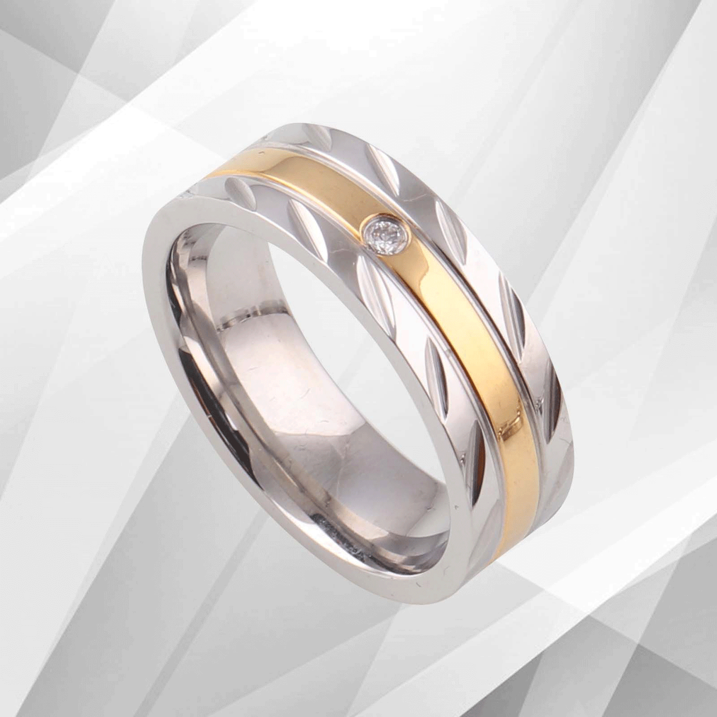 Titanium 0.35Ct C Z Diamond Ring