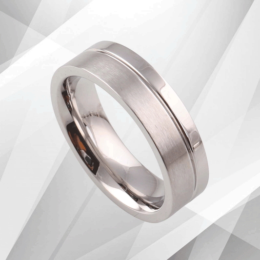 Men’s Titanium Flat Shape Band Ring