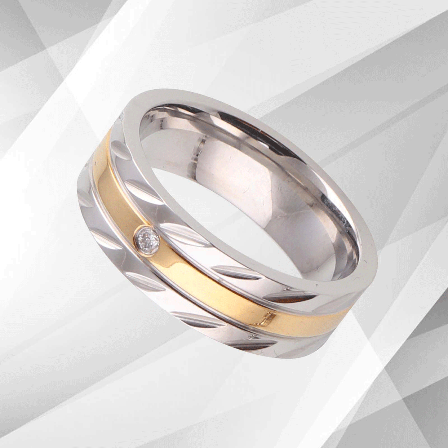 Titanium 0.35Ct C Z Diamond Ring