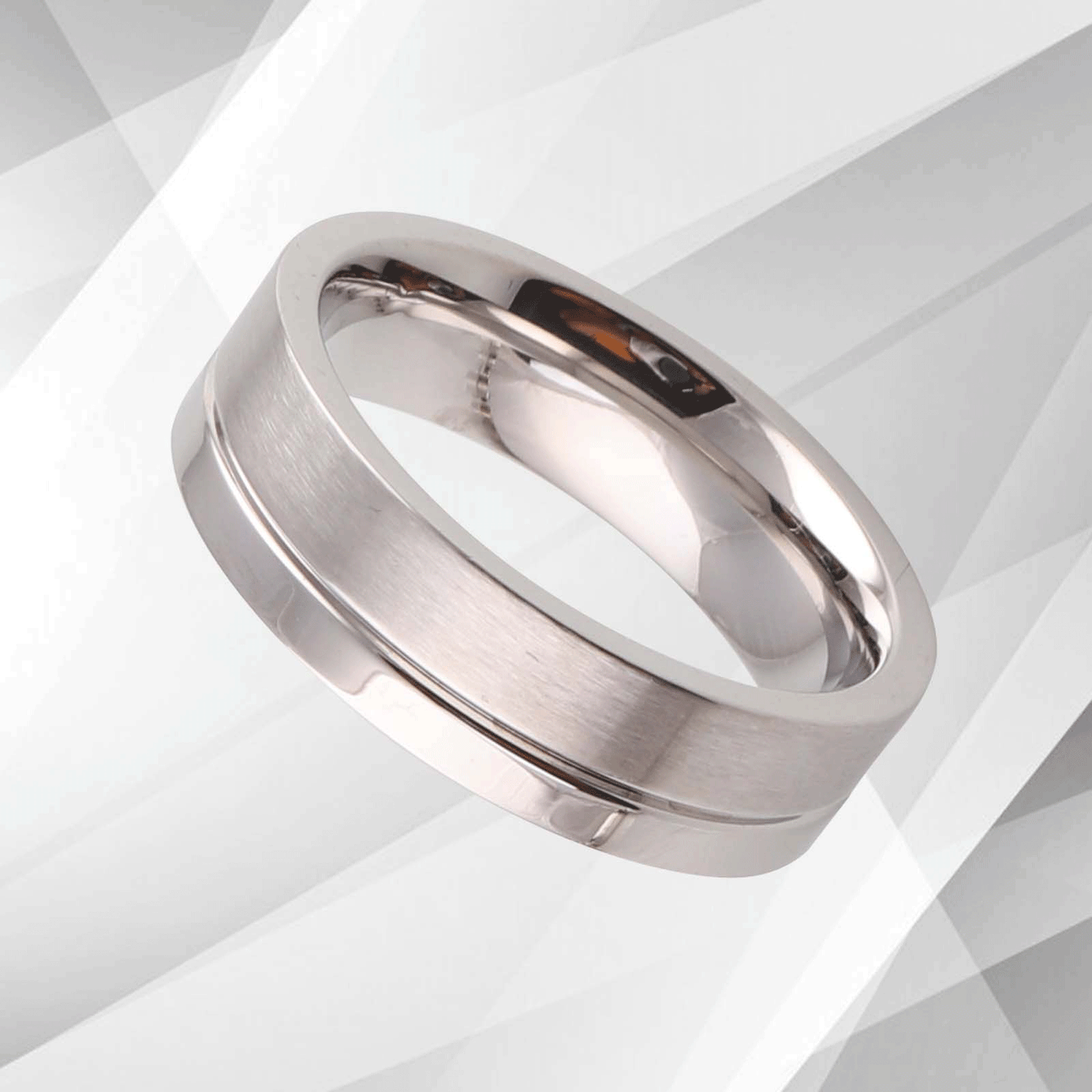 Men’s Titanium Flat Shape Band Ring