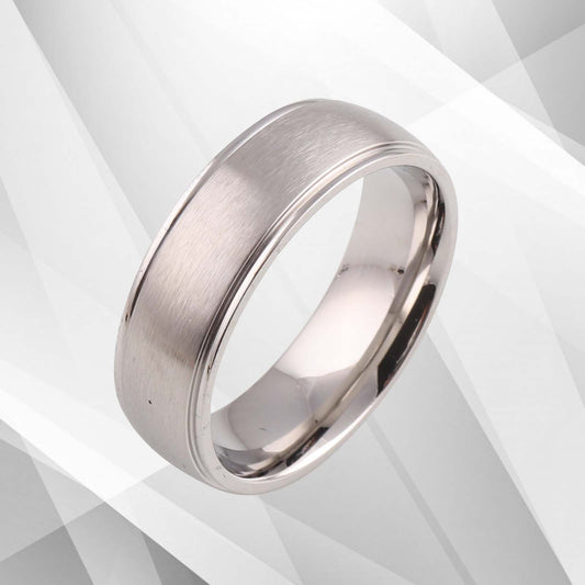 7mm Men’s Wedding Engagement Anniversary Titanium Band Ring 18Ct White