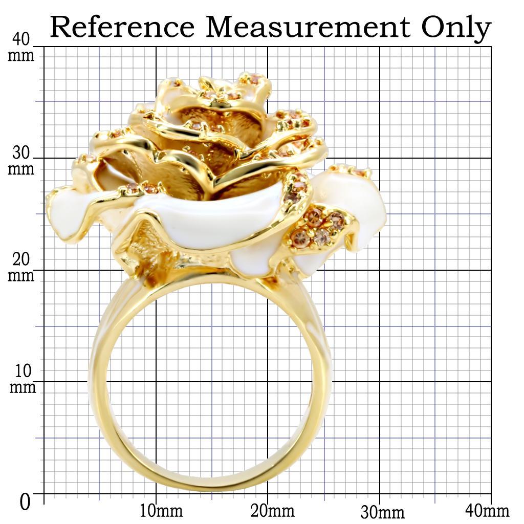 Rosette Ring with AAA Grade CZ  in Champagne