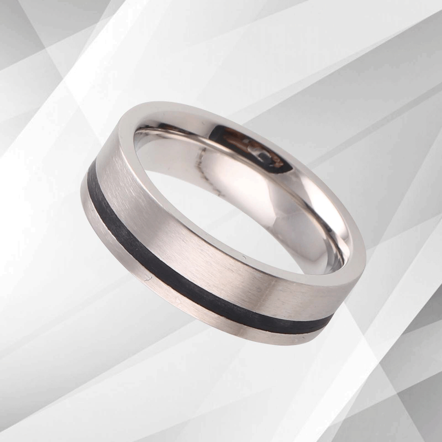 Men's Flat Titanium Wedding Anniversary Band Ring