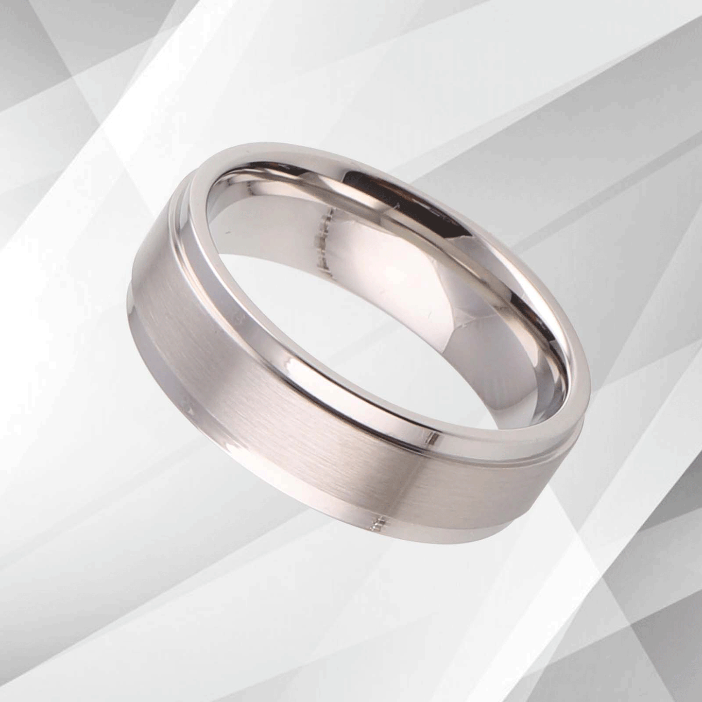 Men’s Flat Shape Wedding Engagement Tungsten Band