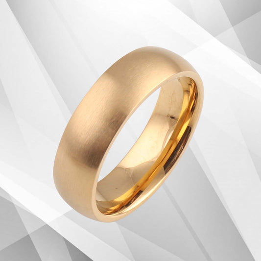 Mens Gents 18Ct Matt Finish Yellow Gold Plating Ring