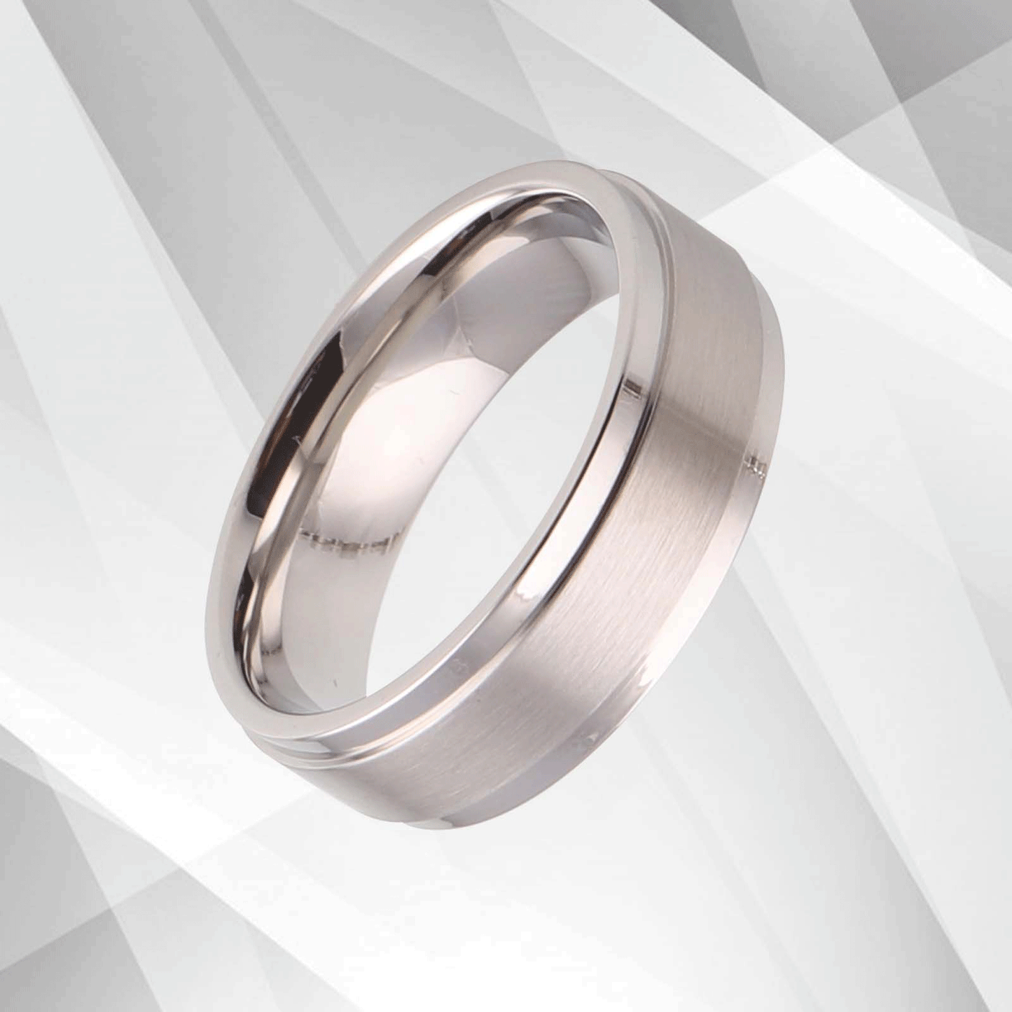 Men’s Flat Shape Wedding Engagement Tungsten Band