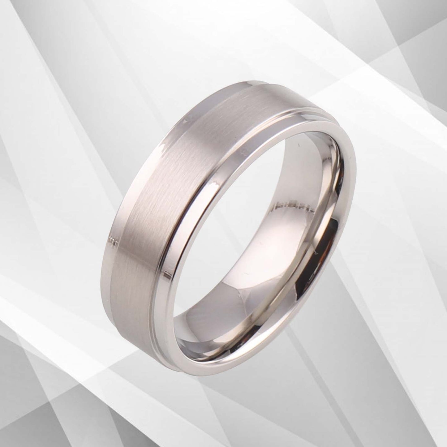 Men’s Flat Shape Wedding Engagement Tungsten Band