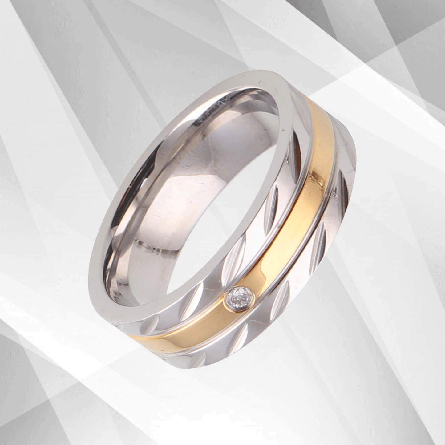 Titanium 0.35Ct C Z Diamond Ring