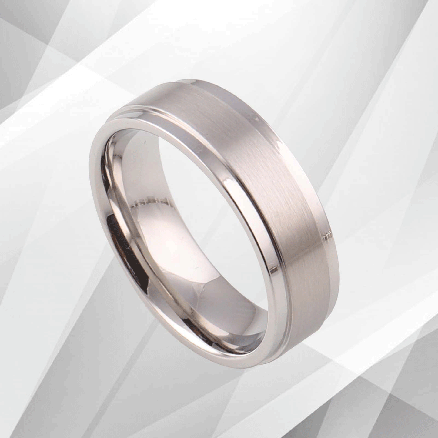 Men’s Flat Shape Wedding Engagement Tungsten Band