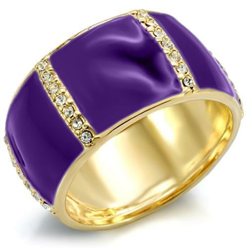 Royal crystal Gold Brass Ring with Top Grade Crystal