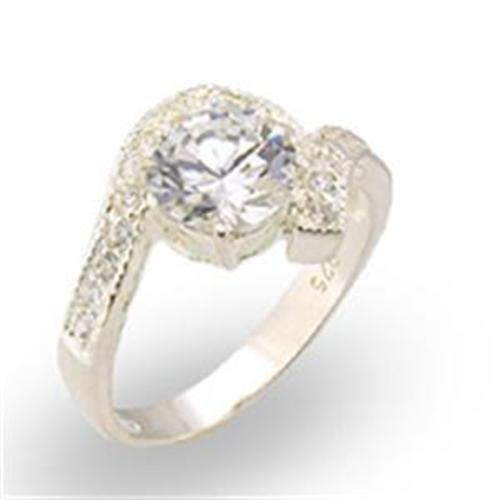 High-Polished 925 Sterling Silver Ring with AAA Grade CZ  in