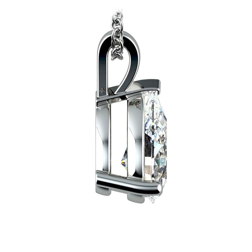 AGI Certified 2.00 CTW Pear Cut Lab-Grown Diamond (F/VS) Pendant in