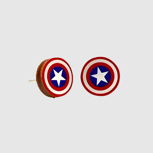 American Shield Stud Earrings #3099