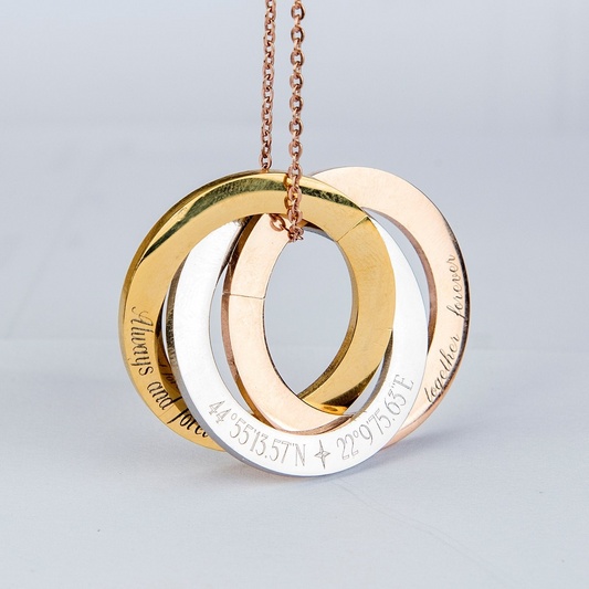 Personalized Russian Rings Eternity Necklace