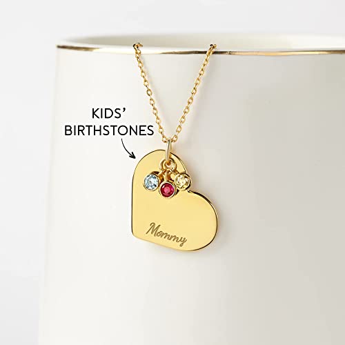 Family Birthstone Birthstone, Heart Necklace