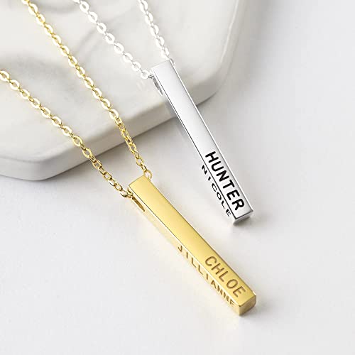 Personalized 4 Side Bar Necklace