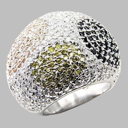 7X252 - High-Polished 925 Sterling Silver Ring with AAA Grade CZ  in J