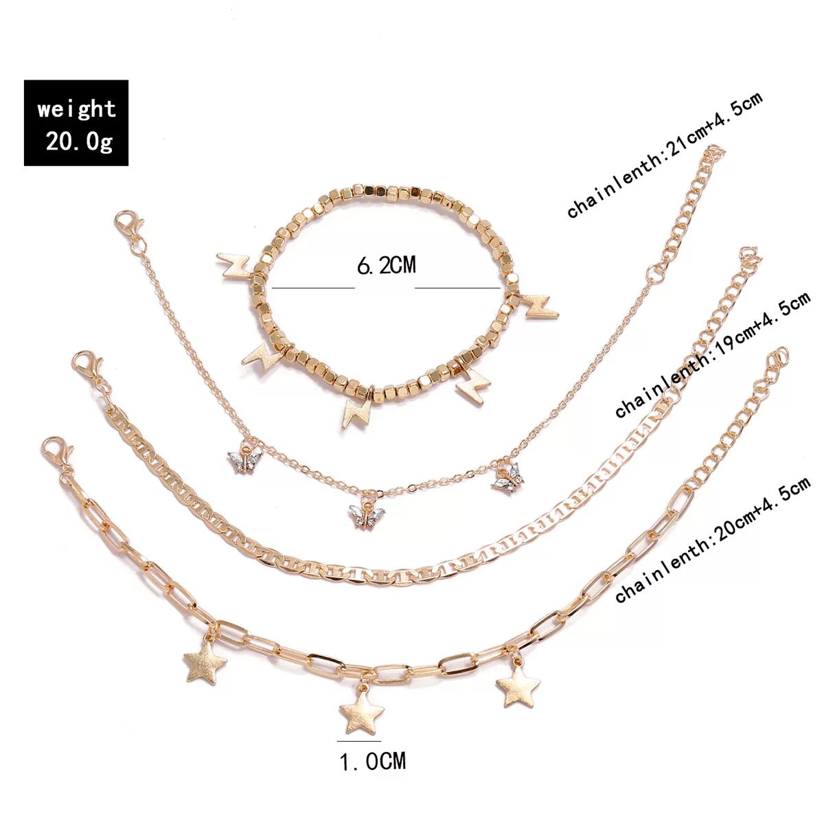 Trendy Player Anklet Set