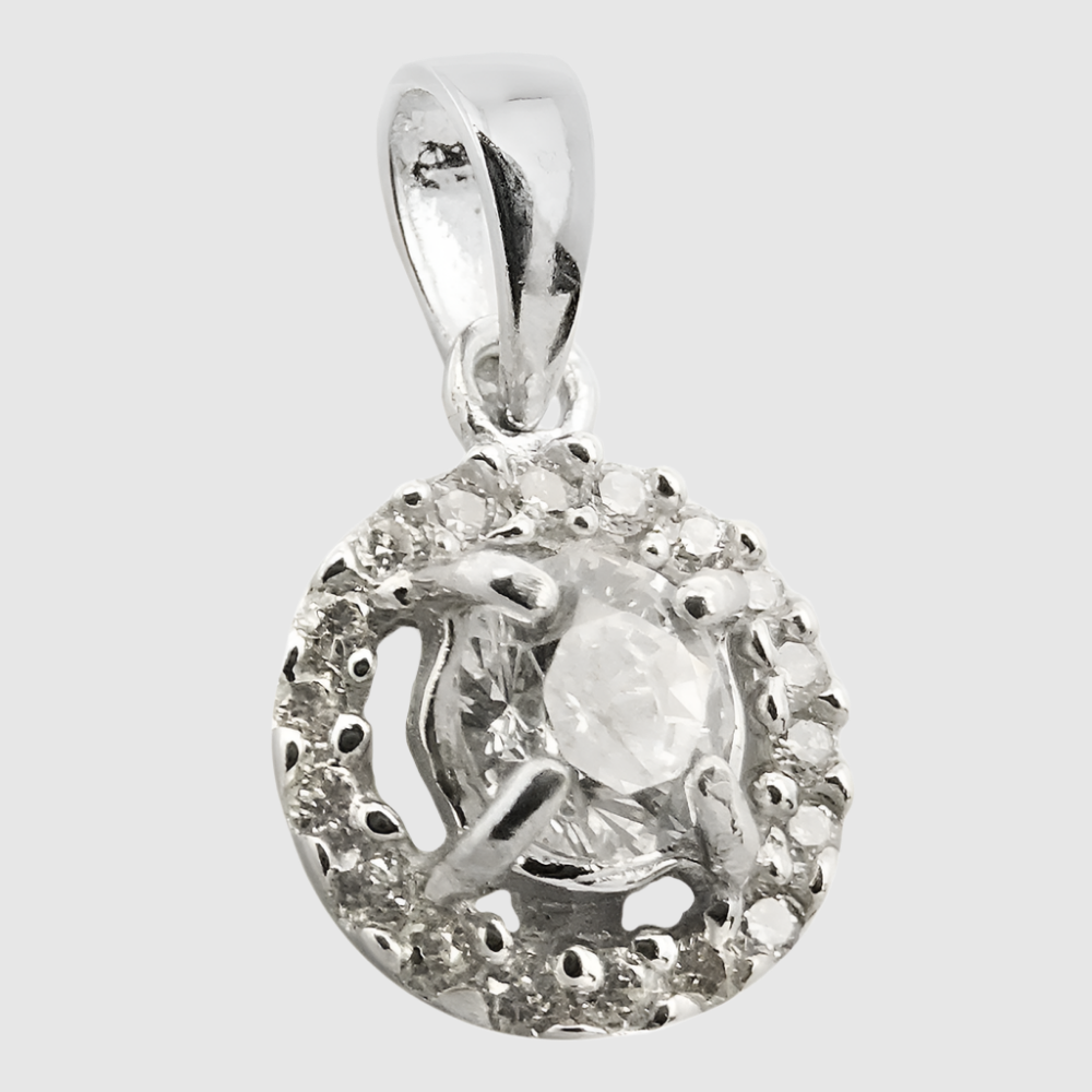 Pendant flower zirconias silver 925