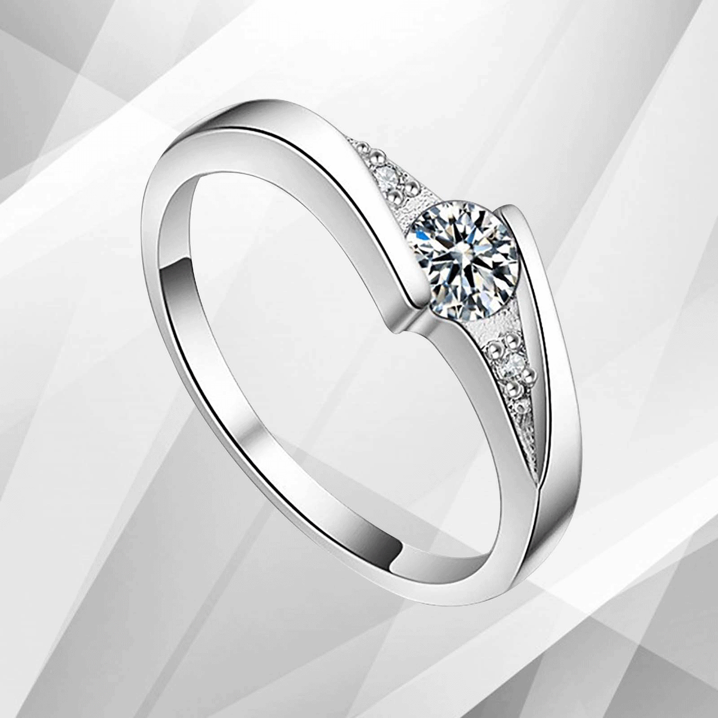 1.68Ct Round Cut C Z Diamond Bridal Engagement Promise Ring 18Ct White