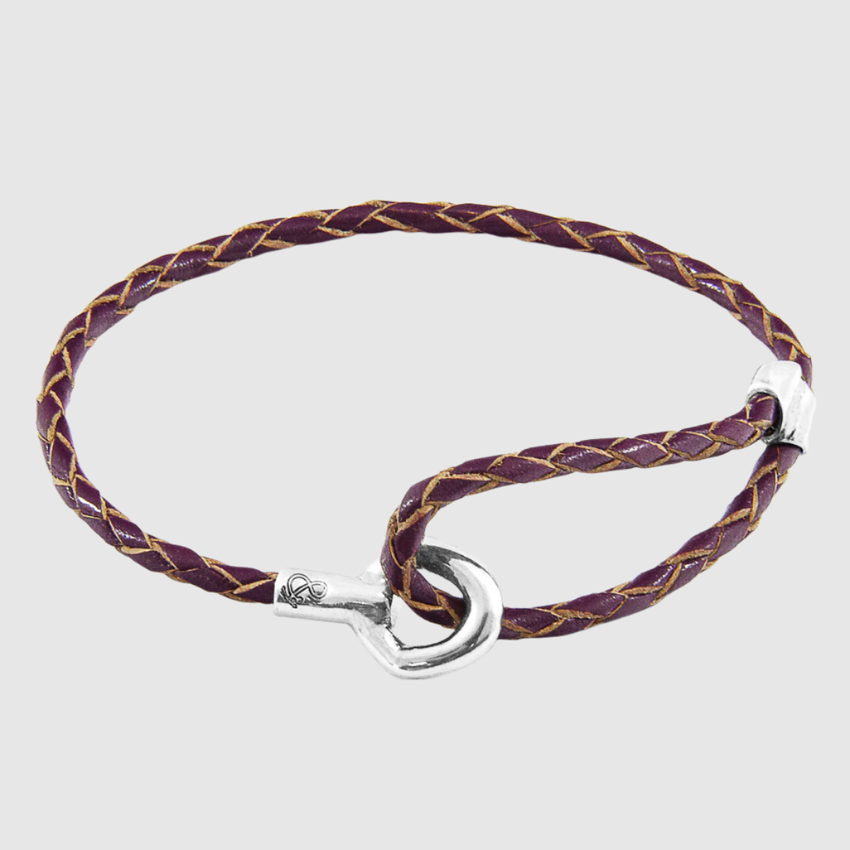 Deep Purple Blake Silver & Leather Bracelet