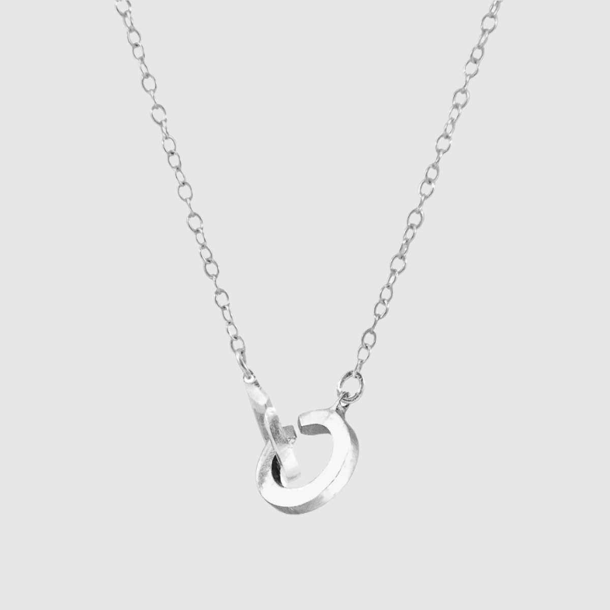 Twin Circle Link Paradise Silver Necklace Pendant