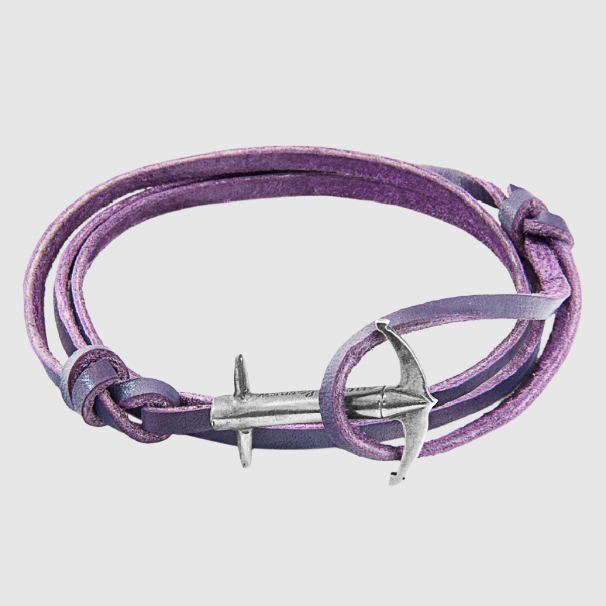 Grape Purple Admiral Silver & Leather Bracelet