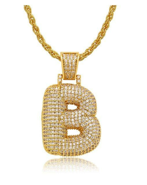 PIPE Gold HH Bubble Letter Necklace