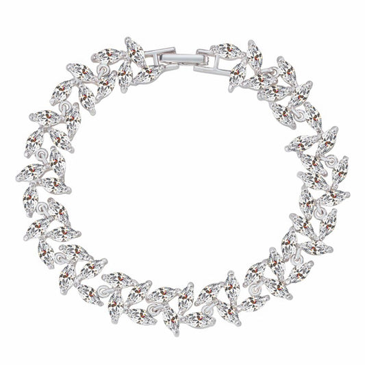 Tennis Bracelet for Women with Marquise Cut White Diamond Cubic