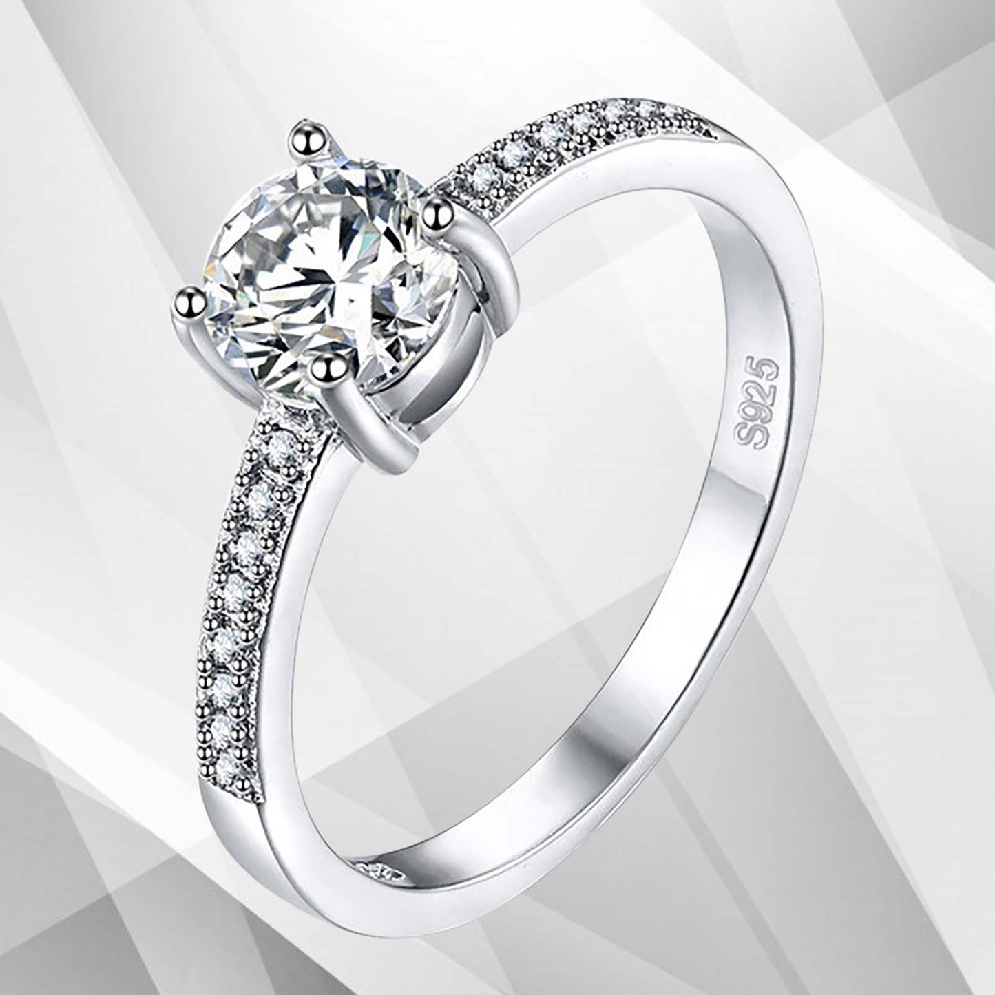 2.0Ct Round-Cut CZ Diamond Solitaire Bridal Engagement Ring 18Ct White