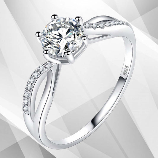 2.0Ct Round-Cut CZ Diamond Solitaire Bridal Engagement Ring 18Ct White