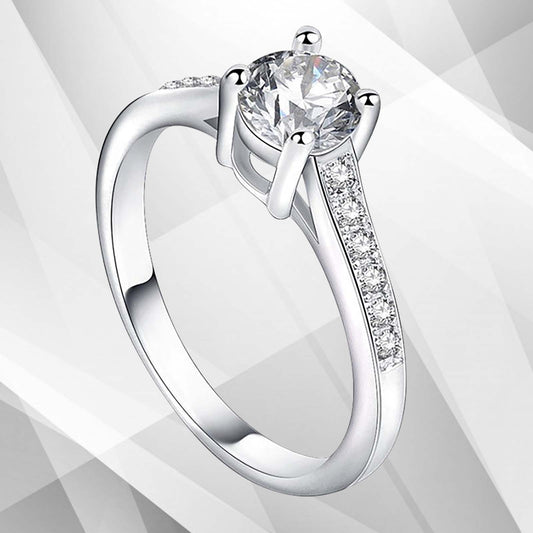 2.0Ct Round-Cut CZ Diamond Solitaire Girls Engagement Ring 18Ct White