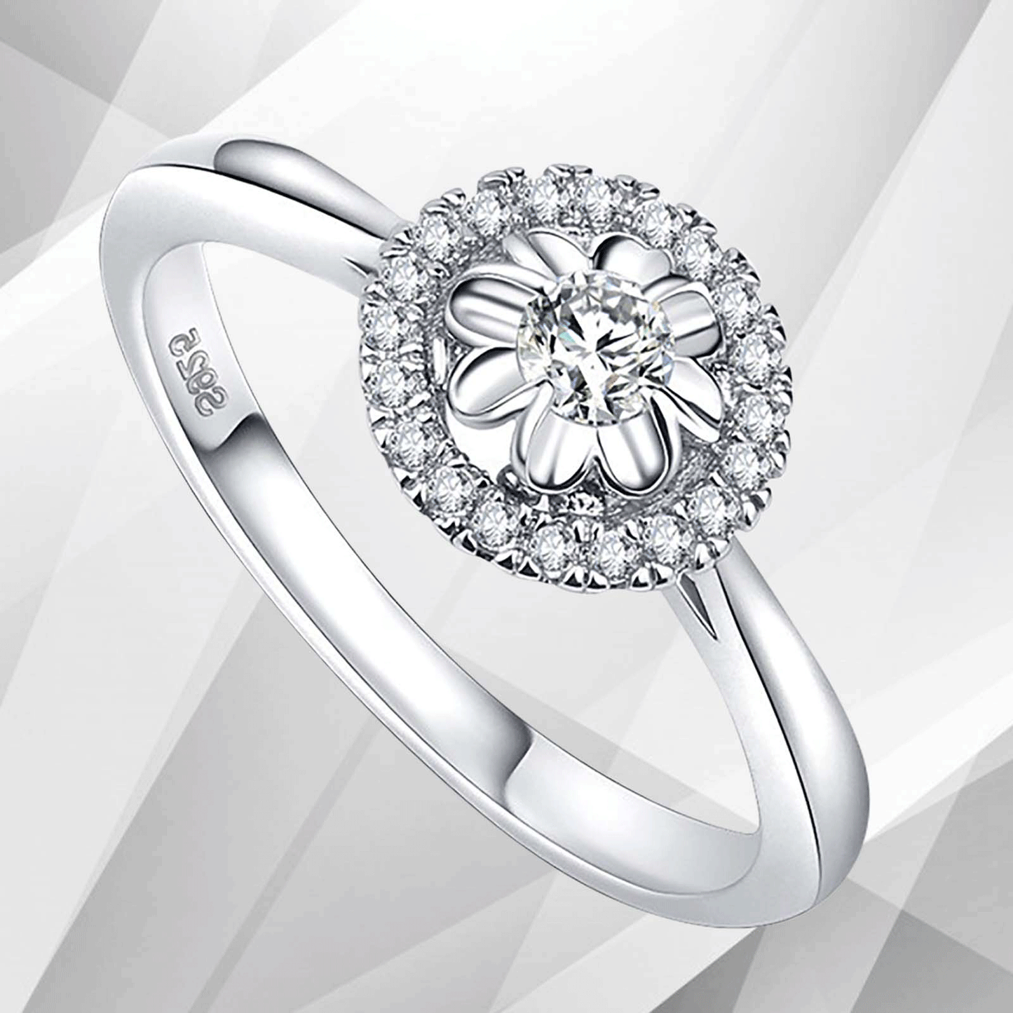 1.7Ct Round-Cut Diamond Cushion Halo Women Engagement Ring 18K White