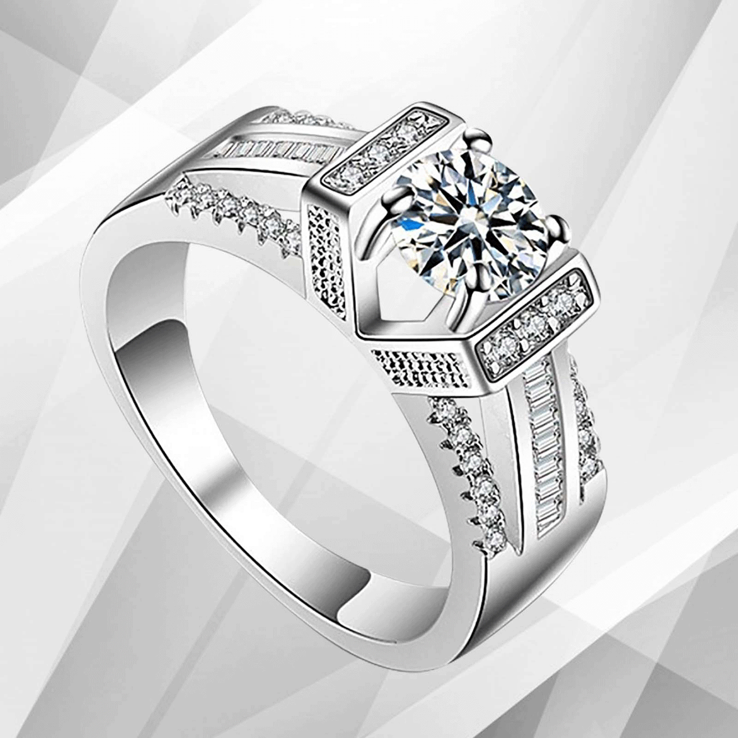 2.0Ct Round-Cut CZ Diamond Solitaire Bridal Engagement Ring 18Ct White