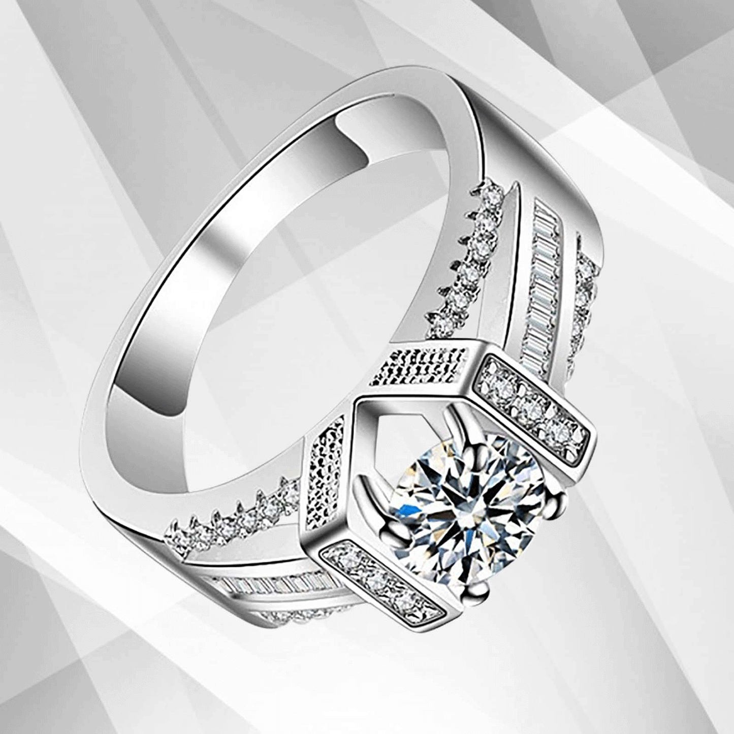 2.0Ct Round-Cut CZ Diamond Solitaire Bridal Engagement Ring 18Ct White