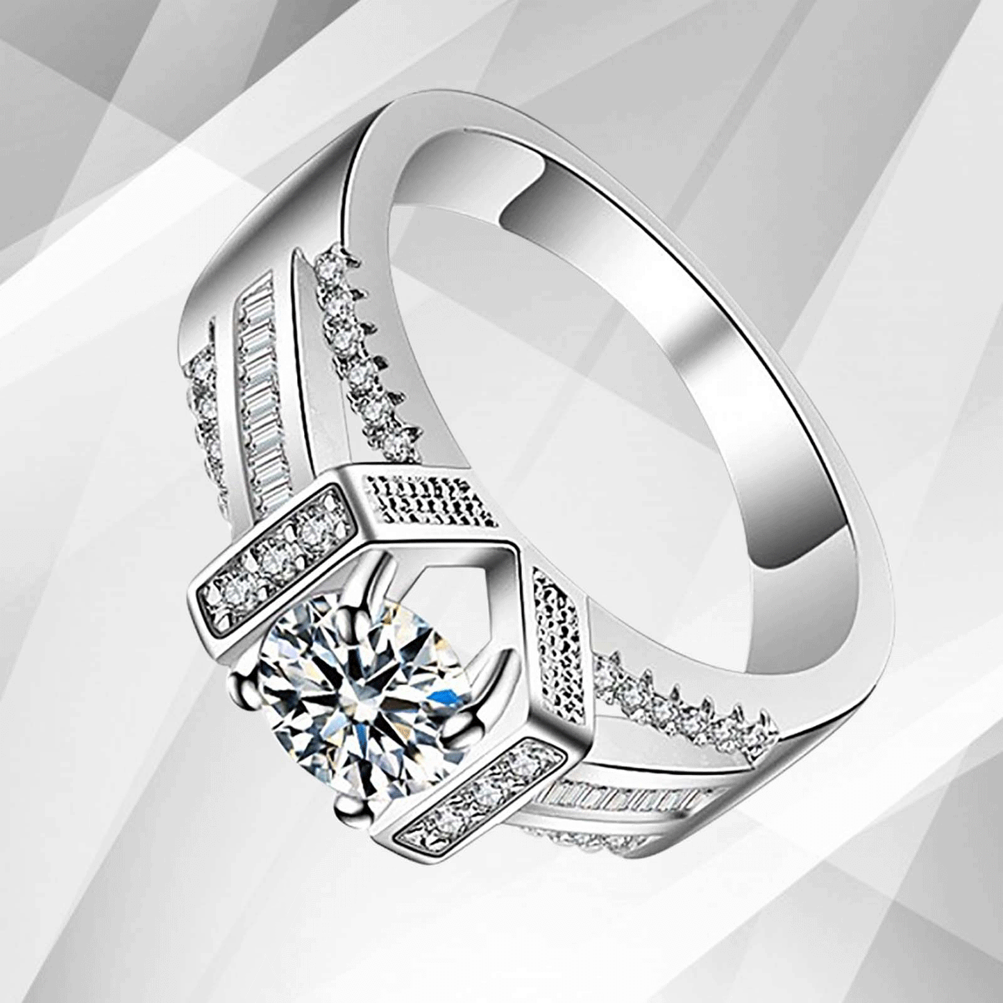 2.0Ct Round-Cut CZ Diamond Solitaire Bridal Engagement Ring 18Ct White