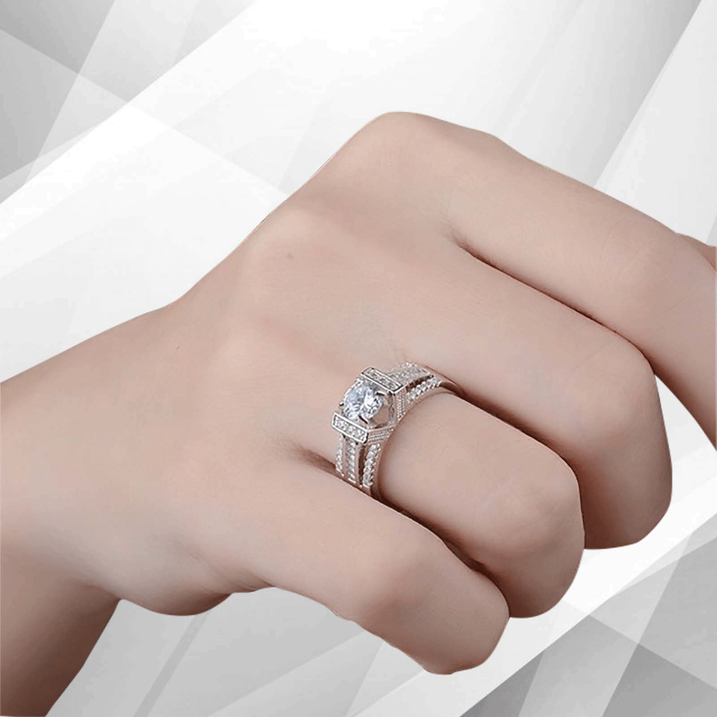 2.0Ct Round-Cut CZ Diamond Solitaire Bridal Engagement Ring 18Ct White