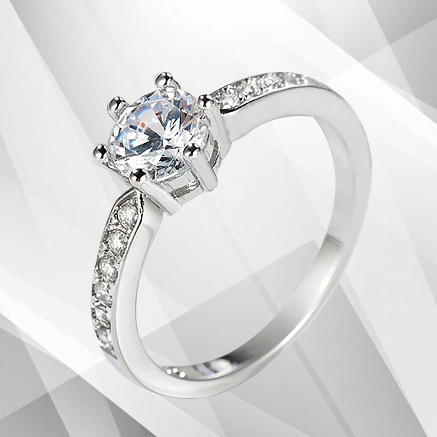 2.0Ct Round-Cut Diamond Solitaire Bridal Engagement Ring 18Ct White