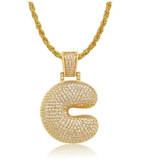 PIPE Gold HH Bubble Letter Necklace