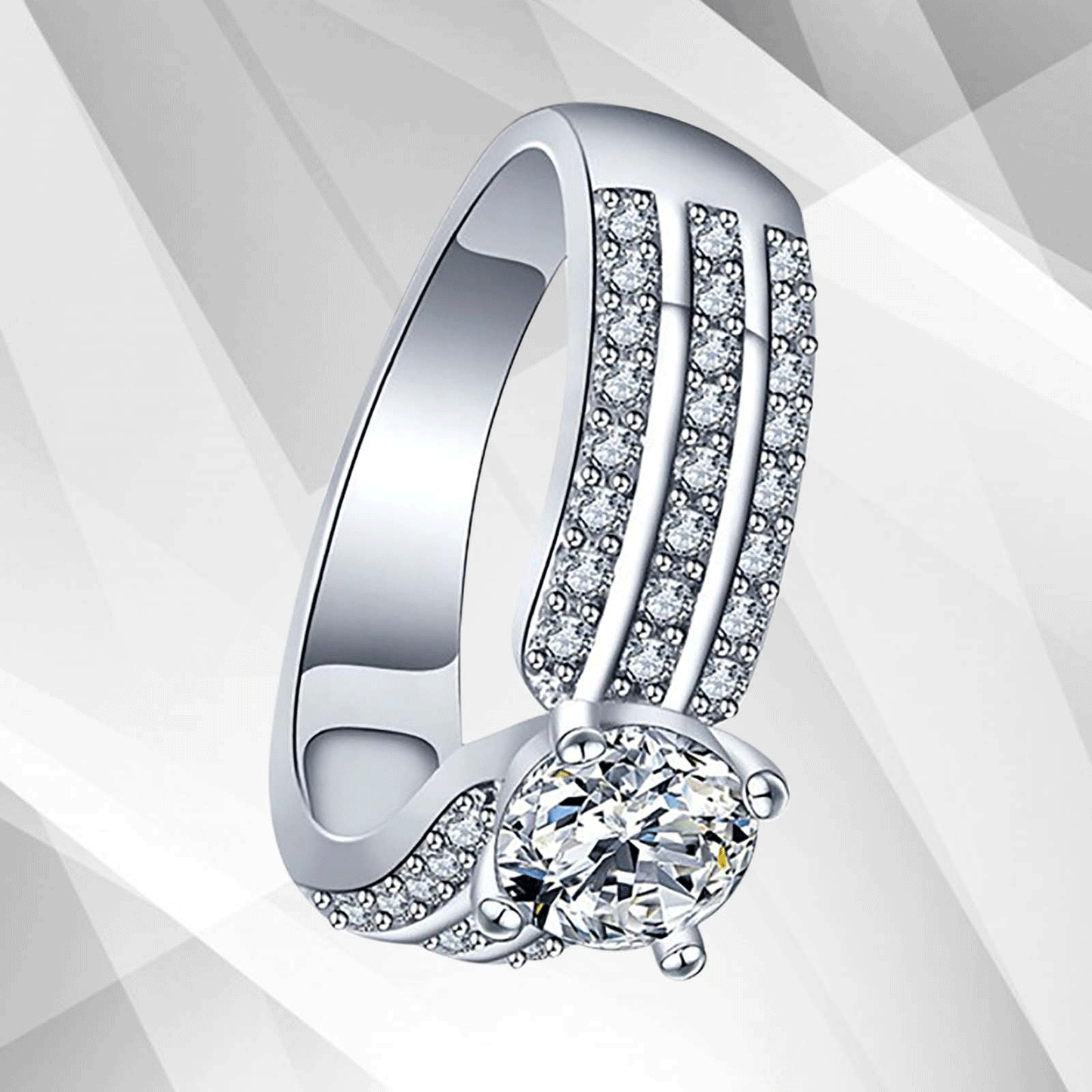 2.5Ct Round-Cut CZ Diamonds Solitaire Bridal Engagement Ring 18K White