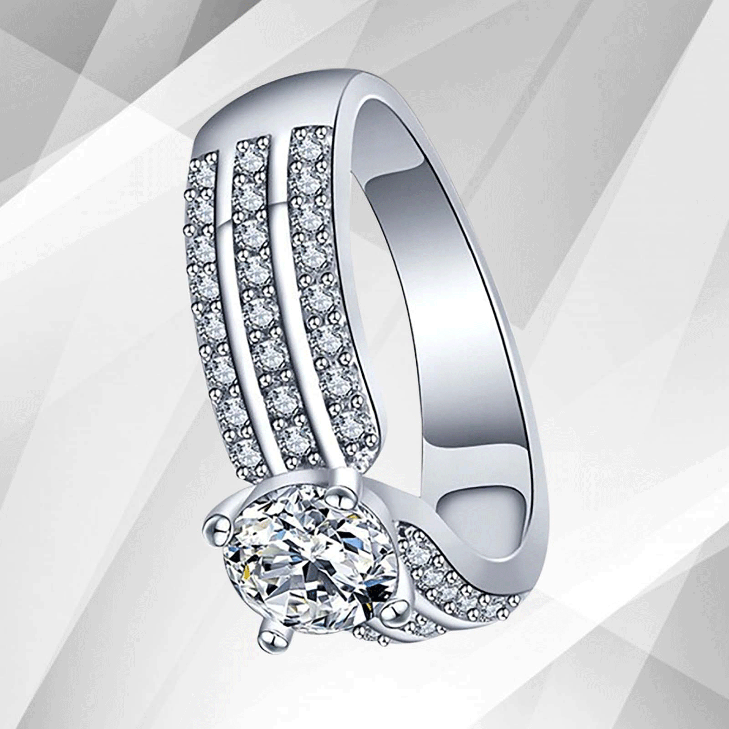 2.5Ct Round-Cut CZ Diamonds Solitaire Bridal Engagement Ring 18K White