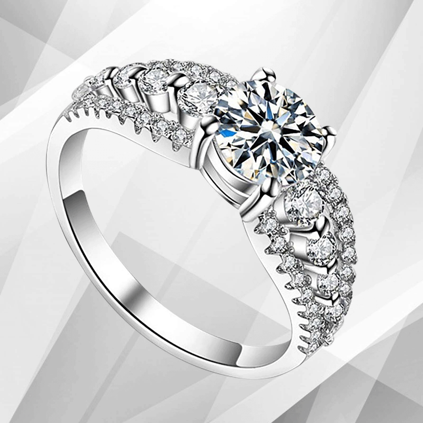 Diamond Solitaire Bridal Engagement Ring 18Ct White 2.00Ct Round-Cut